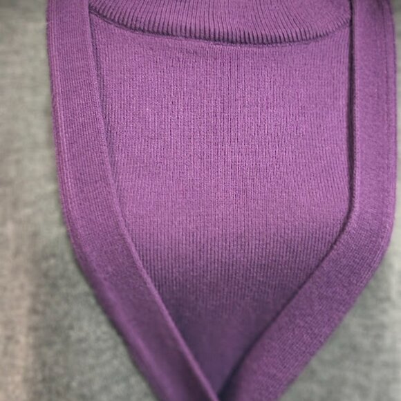 Sag Harbor Purple and Gray Cardigan Blouse Size Missing Look at Measurements - Picture 3 of 7